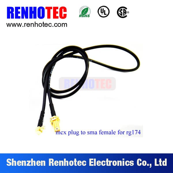 RF Connectors for RG174 MCX Plug to SMA Jack Custom Cable